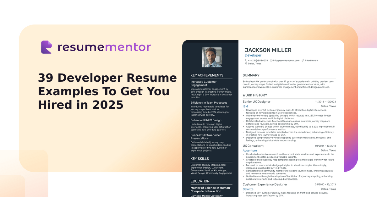 39 Developer Resume Examples To Get You Hired in 2024