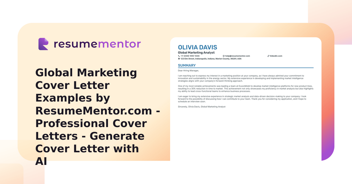 Global Marketing Cover Letter Examples by ResumeMentor.com ...