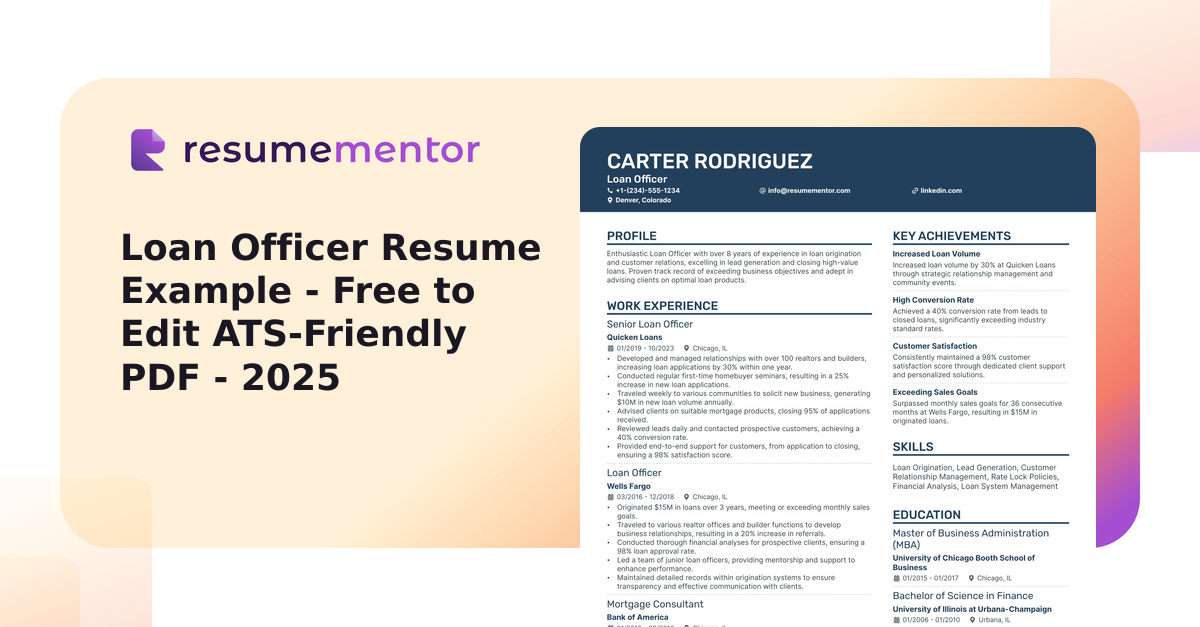 Loan Officer Resume Examples To Get You Hired in 2025