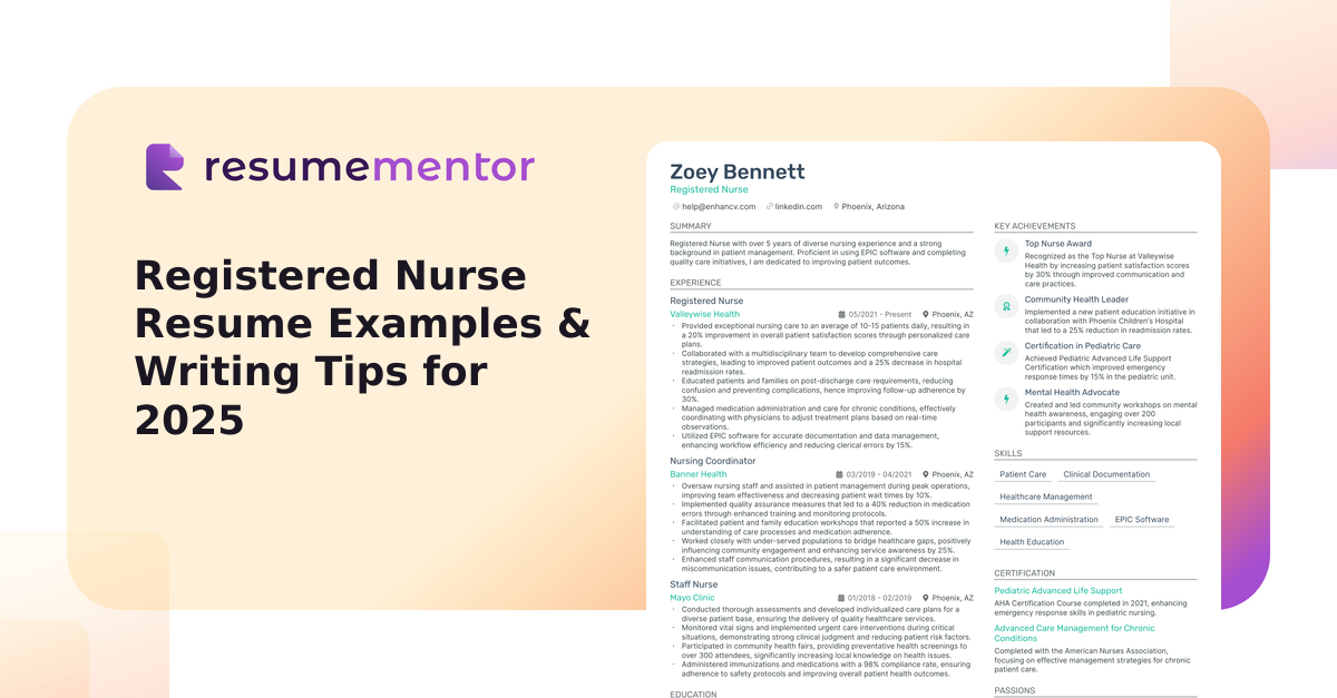 Registered Nurse Resume Examples & Writing Tips for 2025